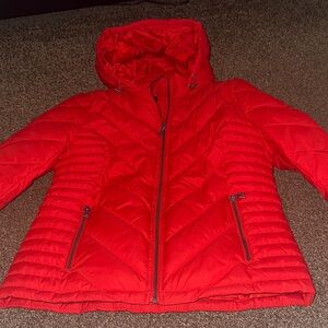 Express Vibrant Red Puffer Jacket